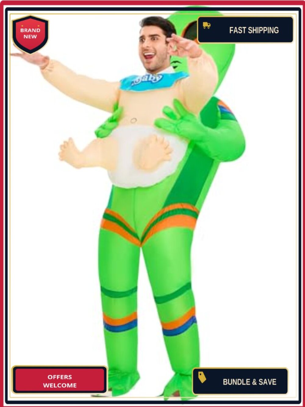 Inflatable Alien Costume Adult Funny Halloween Blow Up Cosplay